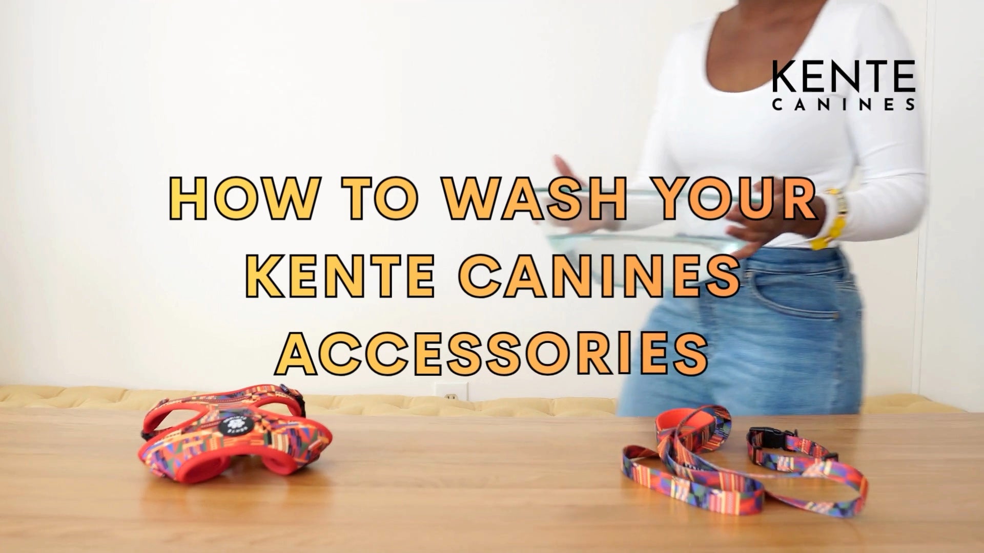 Kente Canines founder gives instructions on washing Kente Canines accessories.
